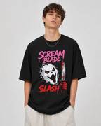 Scream Blade Slash Horror Graphic Black T-Shirt