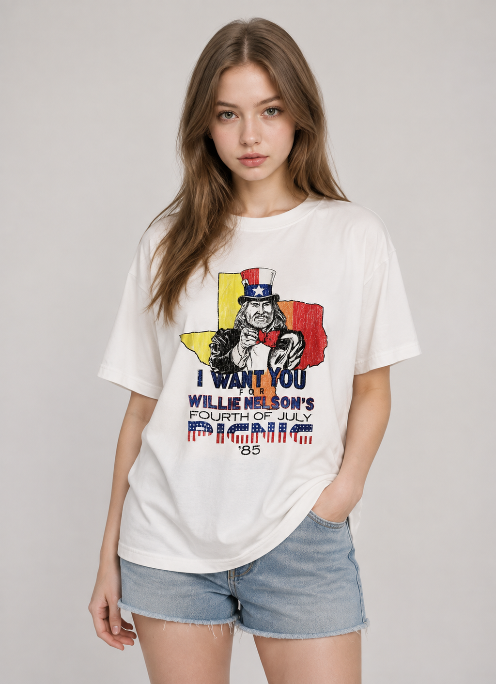 Willie Nelson Fourth of July Picnic '85 Graphic T-Shirt