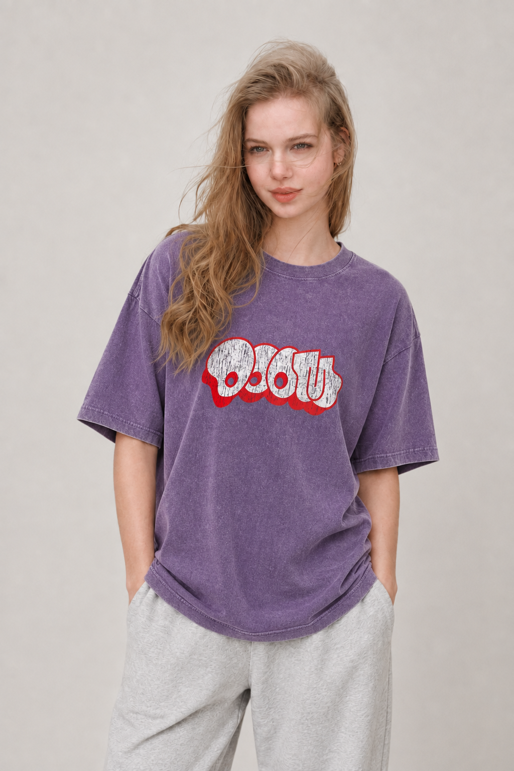 Abstract Logo Graphic Washed T-Shirt