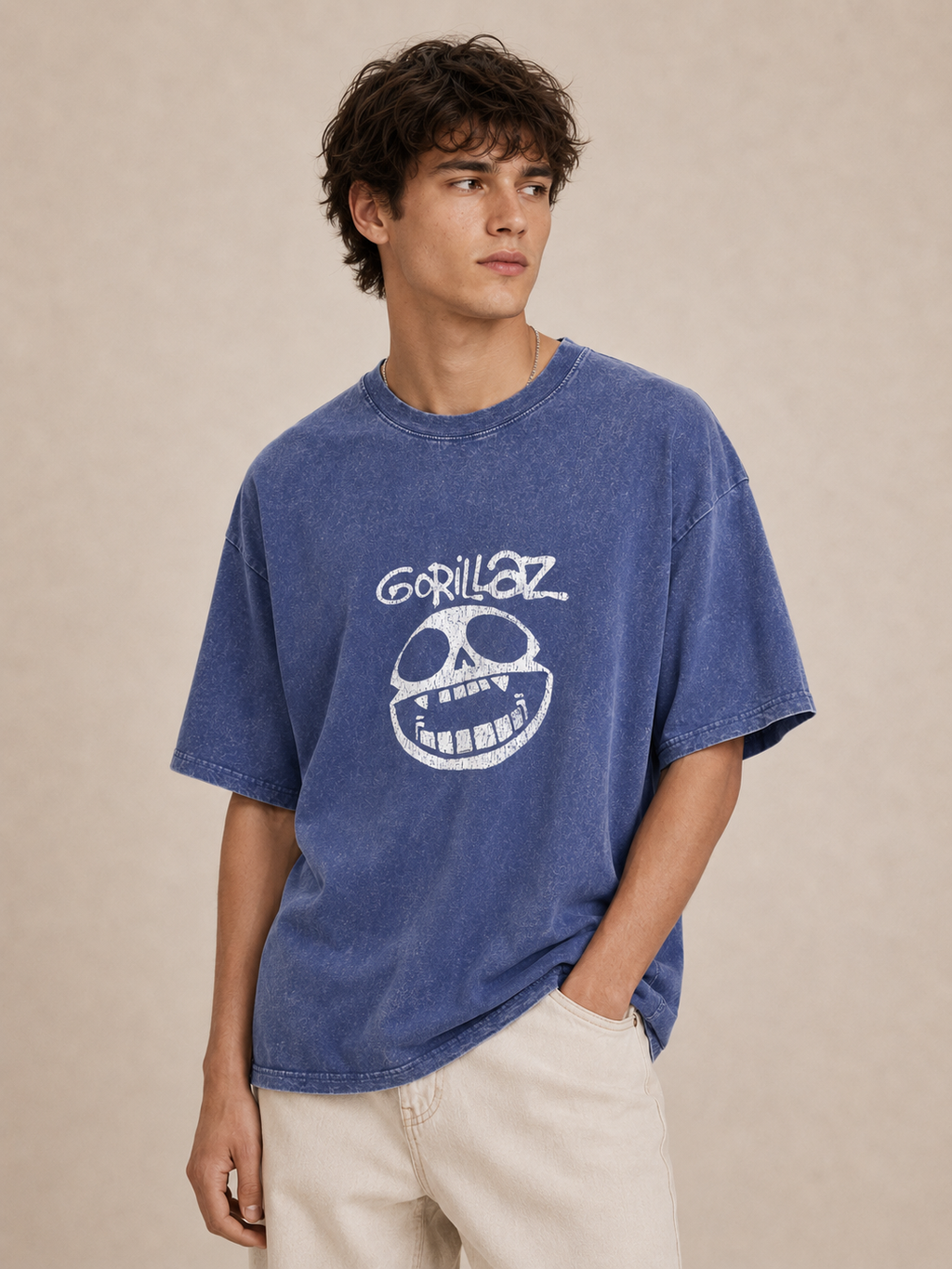 Gorillaz Skull Graphic Washed T-Shirt