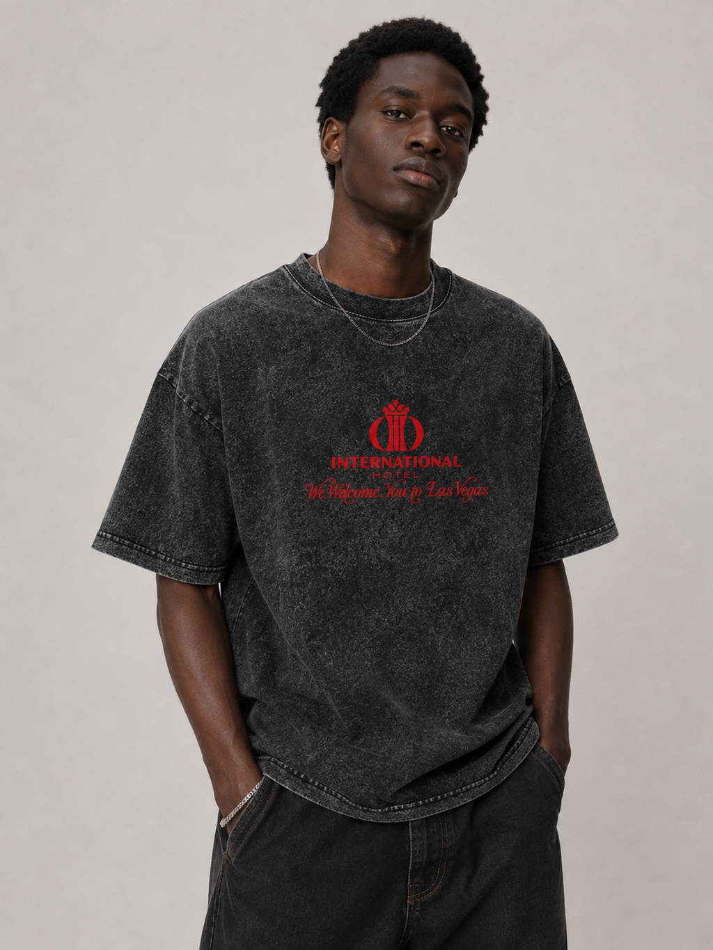 International Hotel Las Vegas Graphic Washed T-Shirt