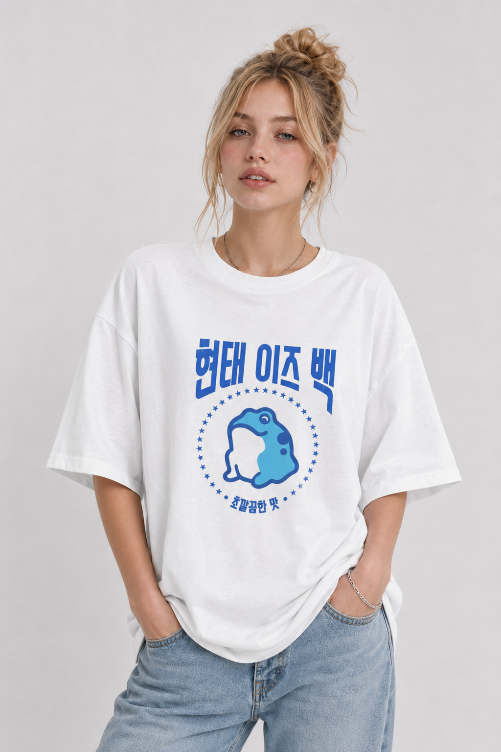 Korean Frog Graphic T-Shirt