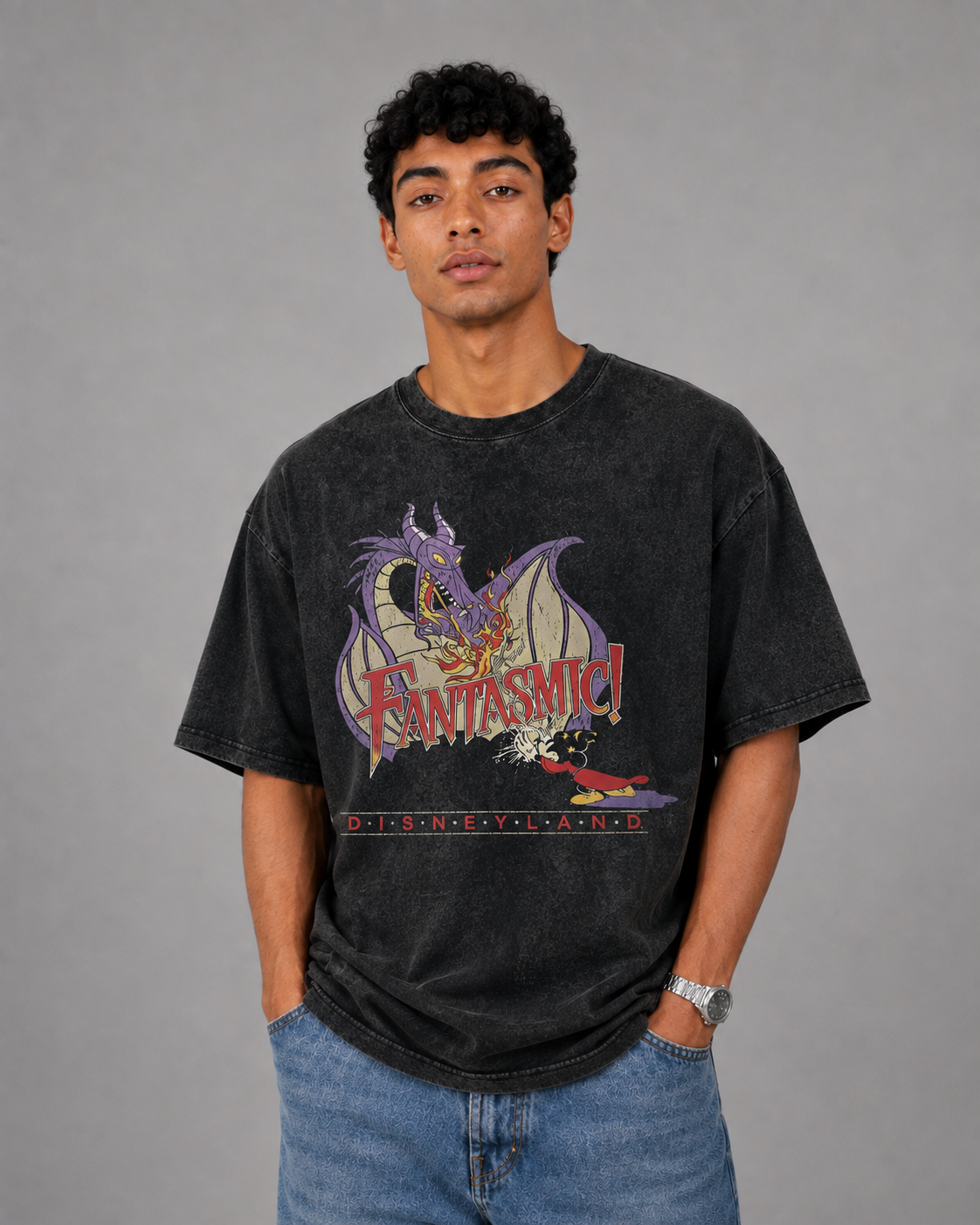 Fantasmic Dragon Washed Graphic T-Shirt