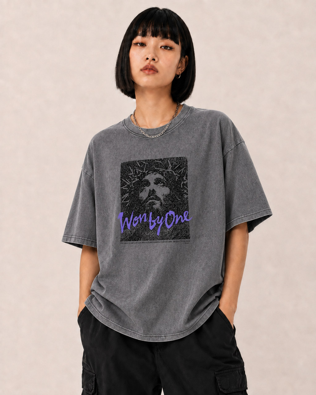 Won by One Washed Faith Graphic T-Shirt