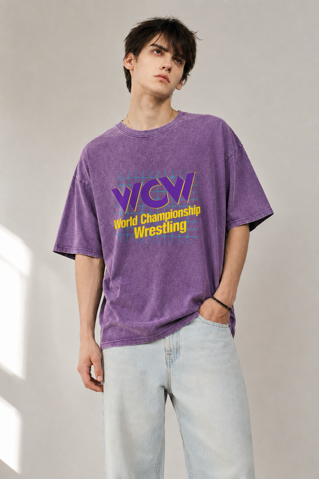 WCW World Championship Wrestling Washed Graphic T-Shirt
