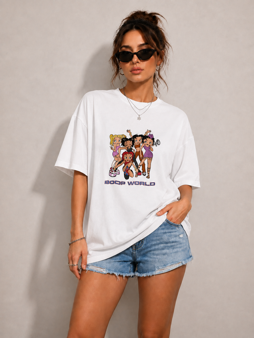 Boop World Cartoon Graphic T-Shirt