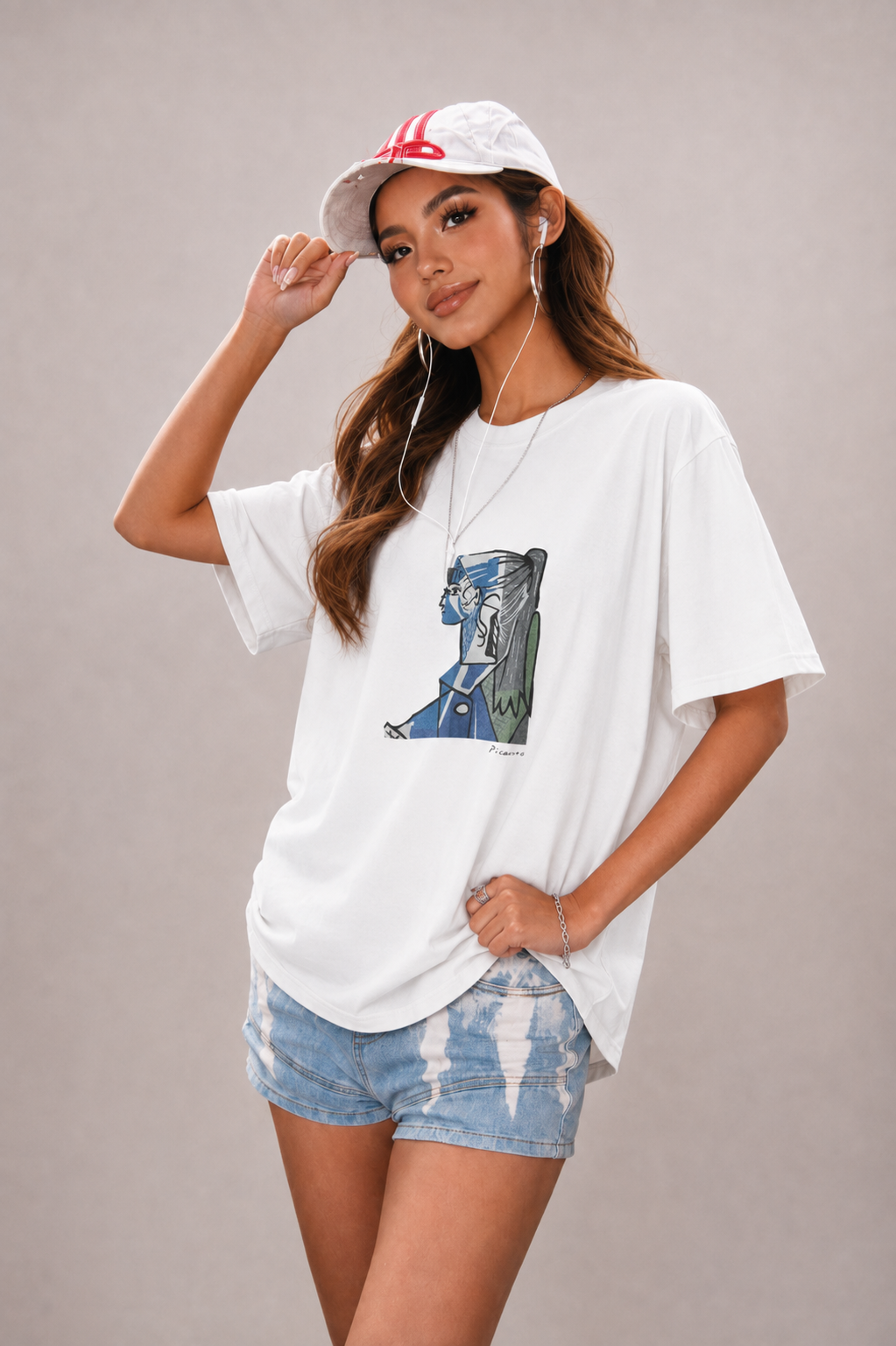 Abstract Cubist Portrait Graphic T-Shirt