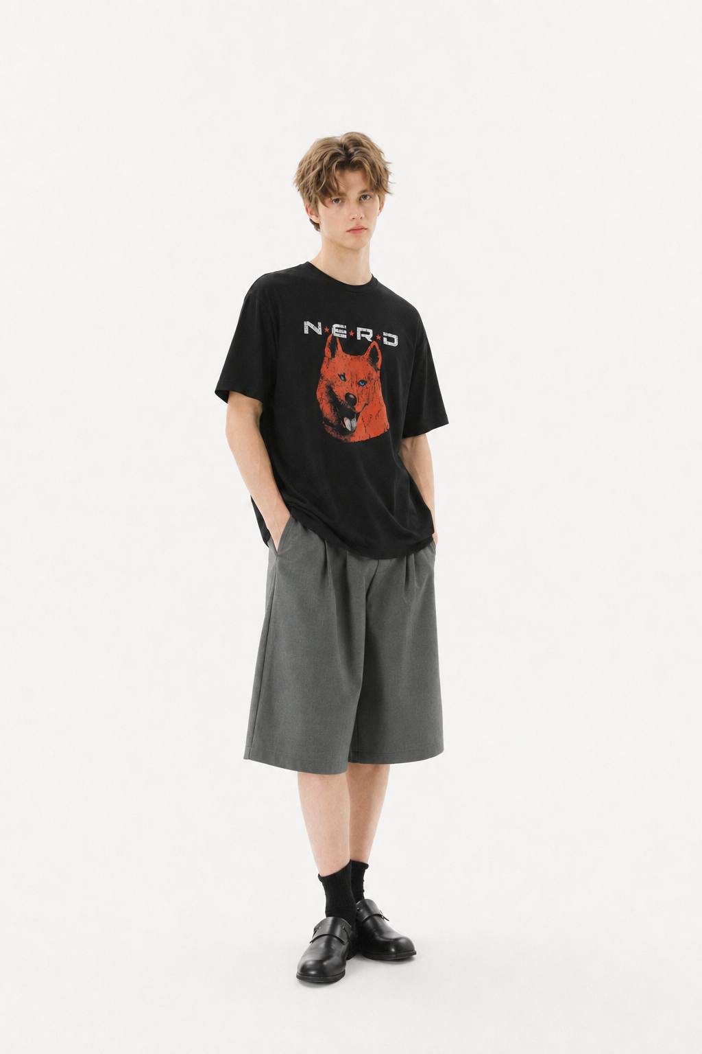 N.E.R.D Dog Graphic Black T-Shirt