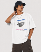 Panasonic Palmcorder VHS-C Graphic White T-Shirt