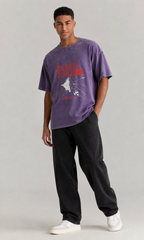 Black Flag Damaged Graphic Washed T-Shirt