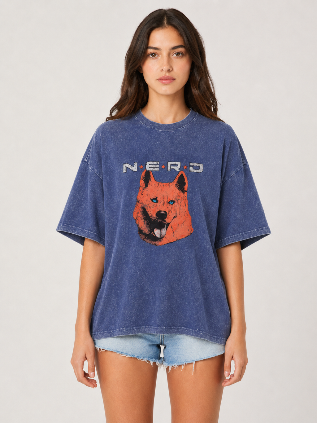 N.E.R.D Dog Graphic Washed T-Shirt