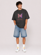 Romantic Butterfly Floral Vintage Washed T-Shirt