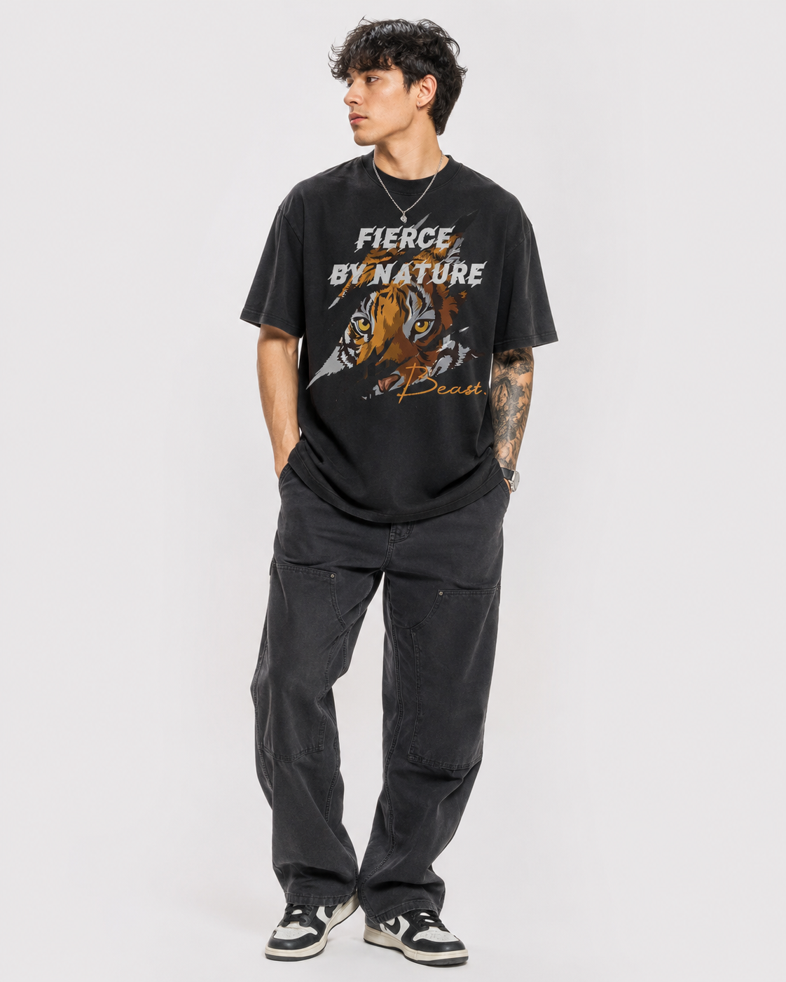 Fierce by Nature Tiger Graphic Black T-Shirt Main image
