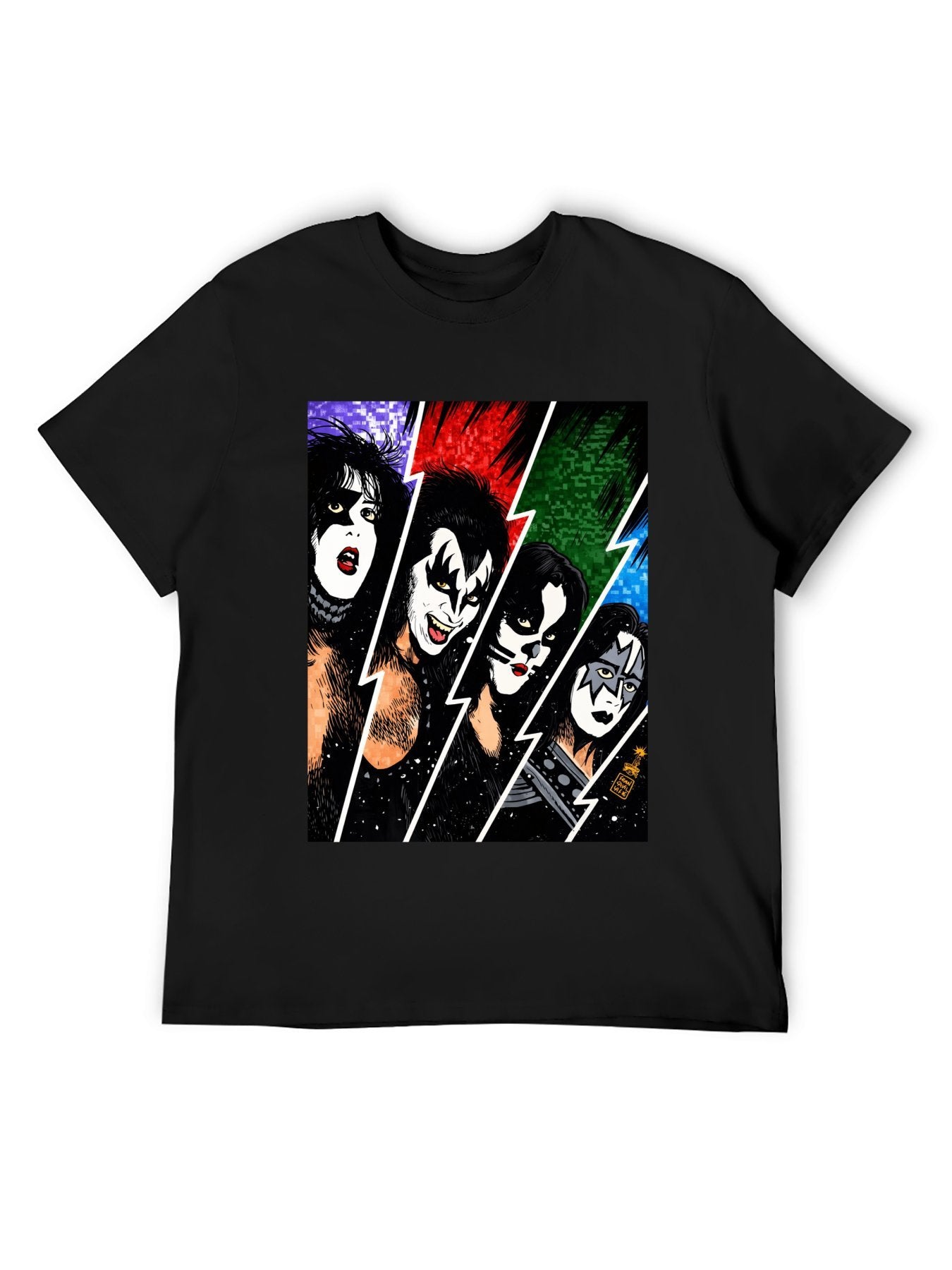 KISS Band Portrait Comic Pop Art T-Shirt