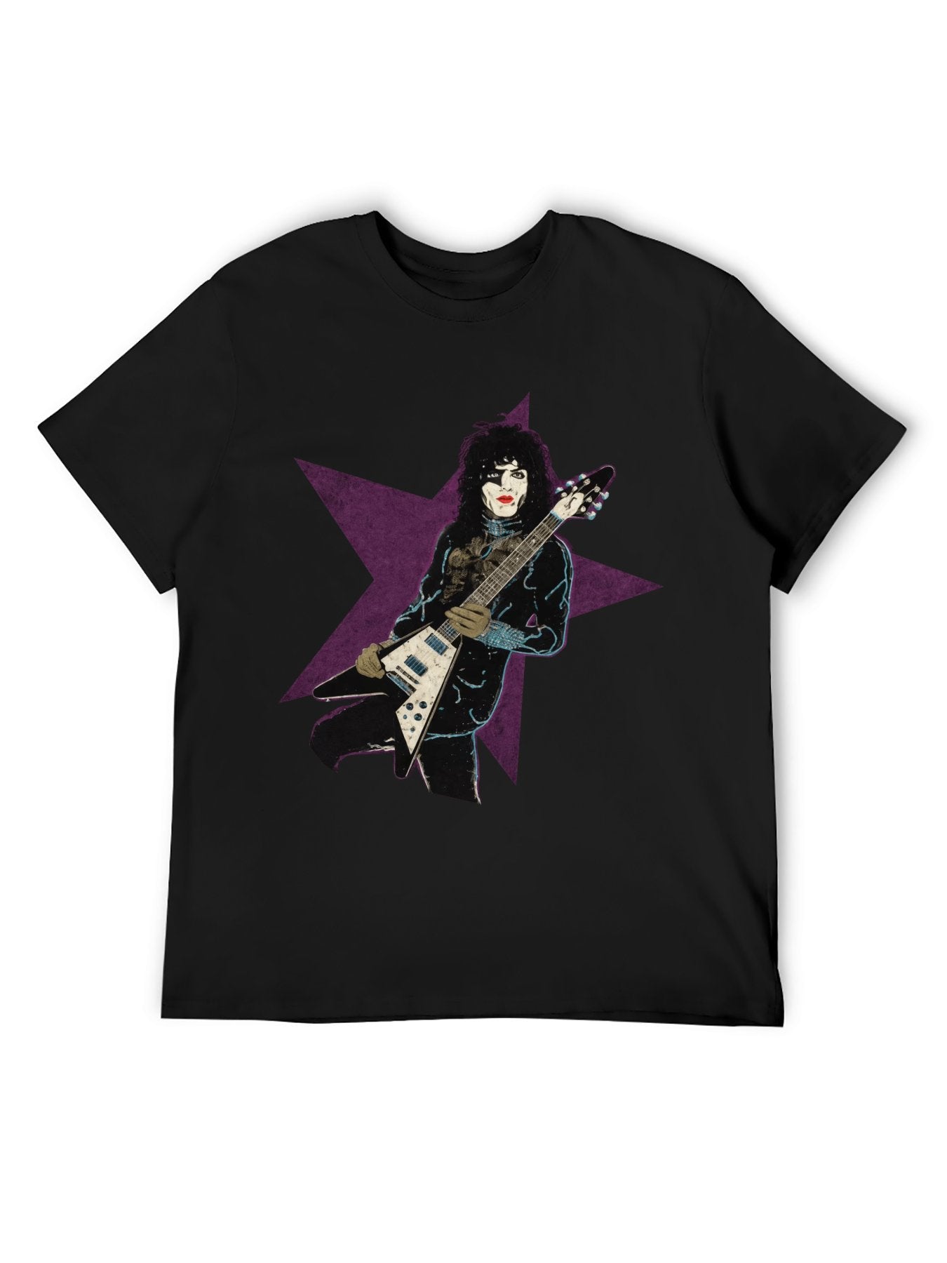 KISS Purple Star Guitarist Graphic T-Shirt