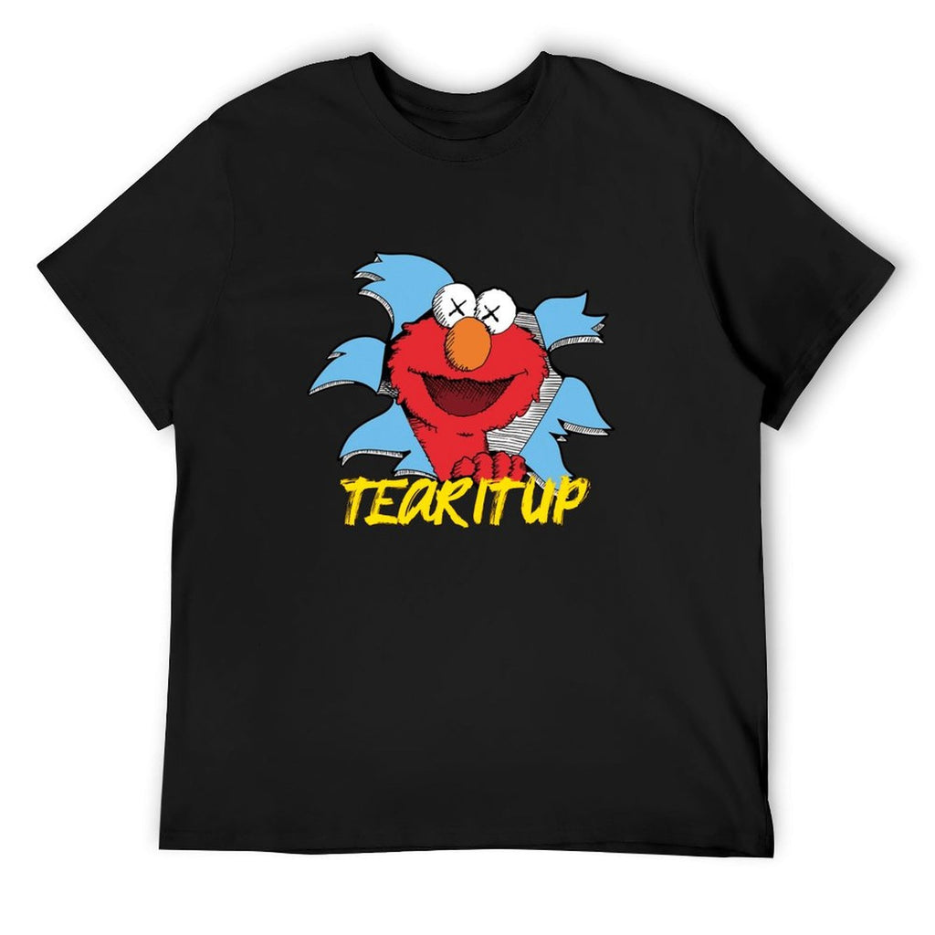 Tear It Up Cartoon Character Graphic Black T-Shirt