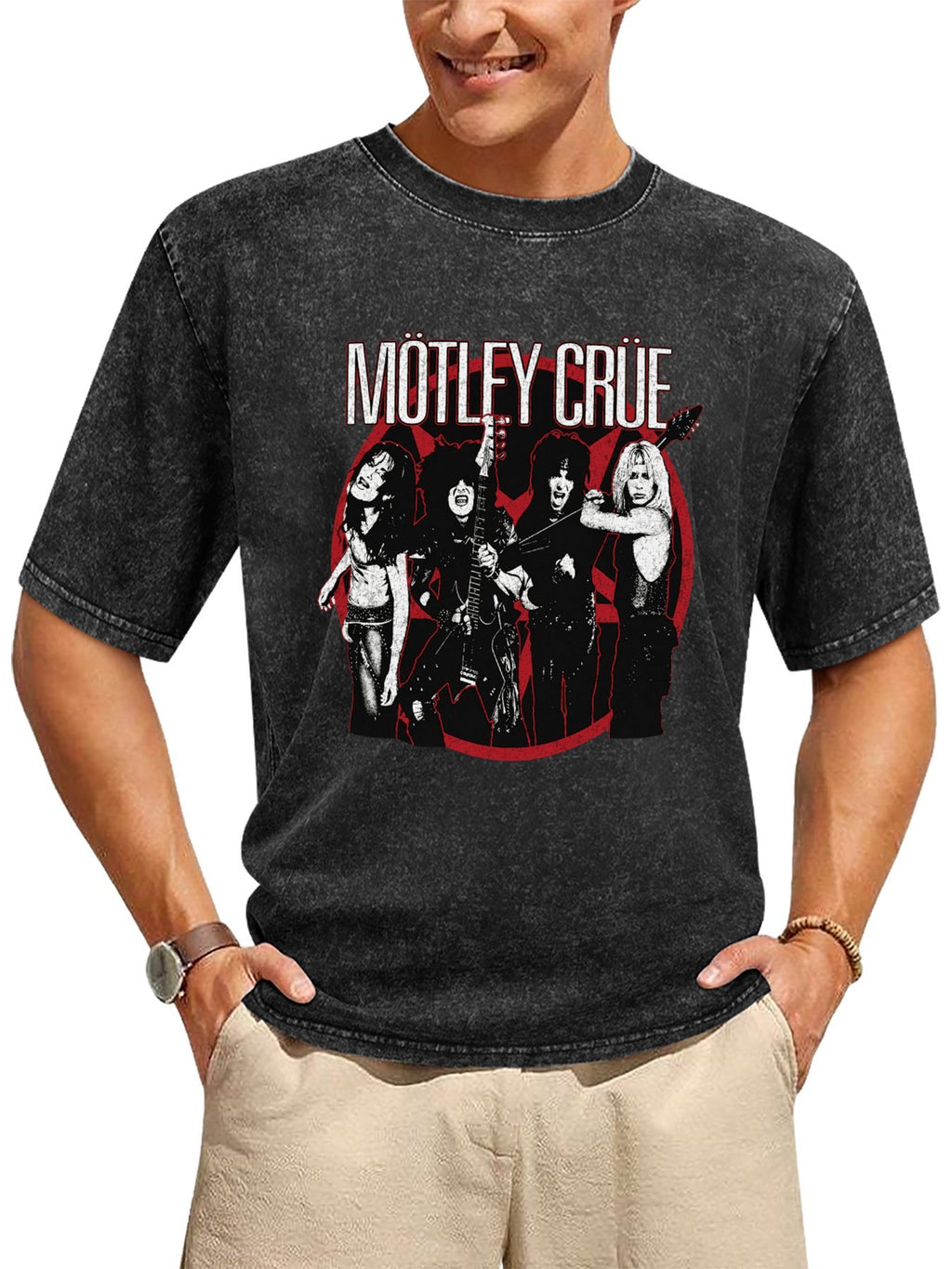 Mötley Crüe Vintage Band Photo Graphic T-Shirt