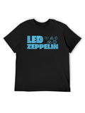 Led Zeppelin Blue Logo Symbols Graphic T-Shirt