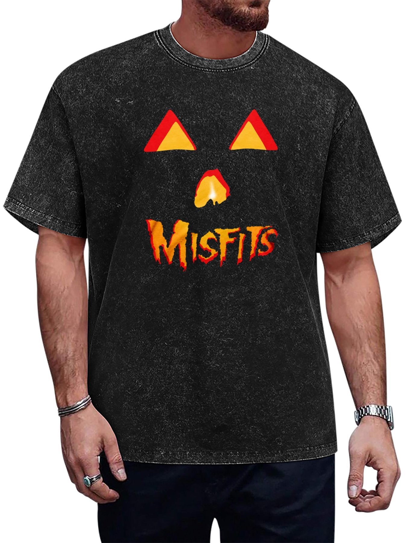 Misfits Halloween Pumpkin Face Graphic T-Shirt Main image