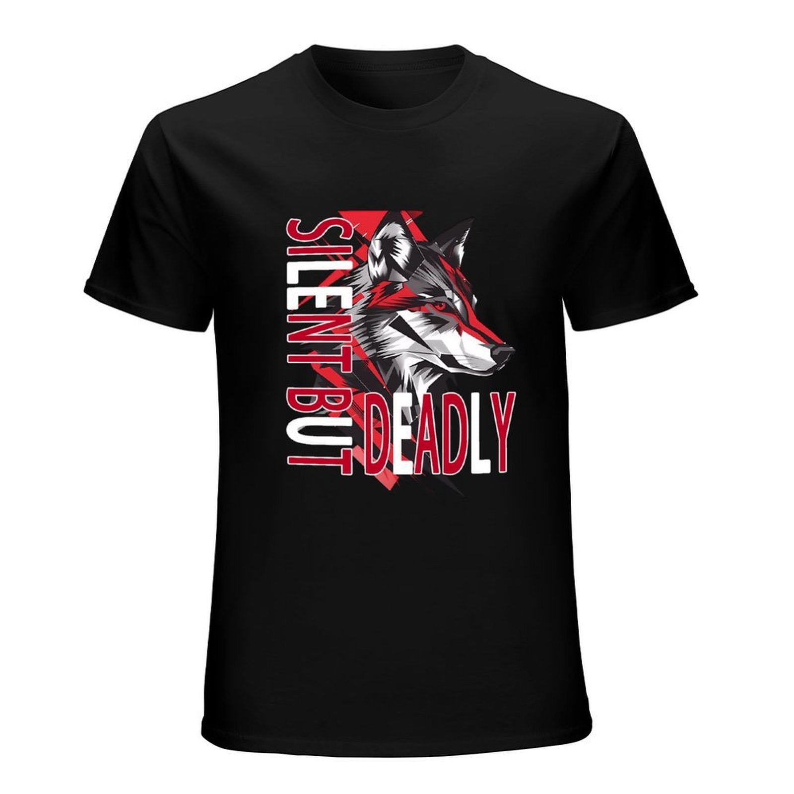 Silent but Deadly Wolf Graphic Black T-Shirt Secondary image