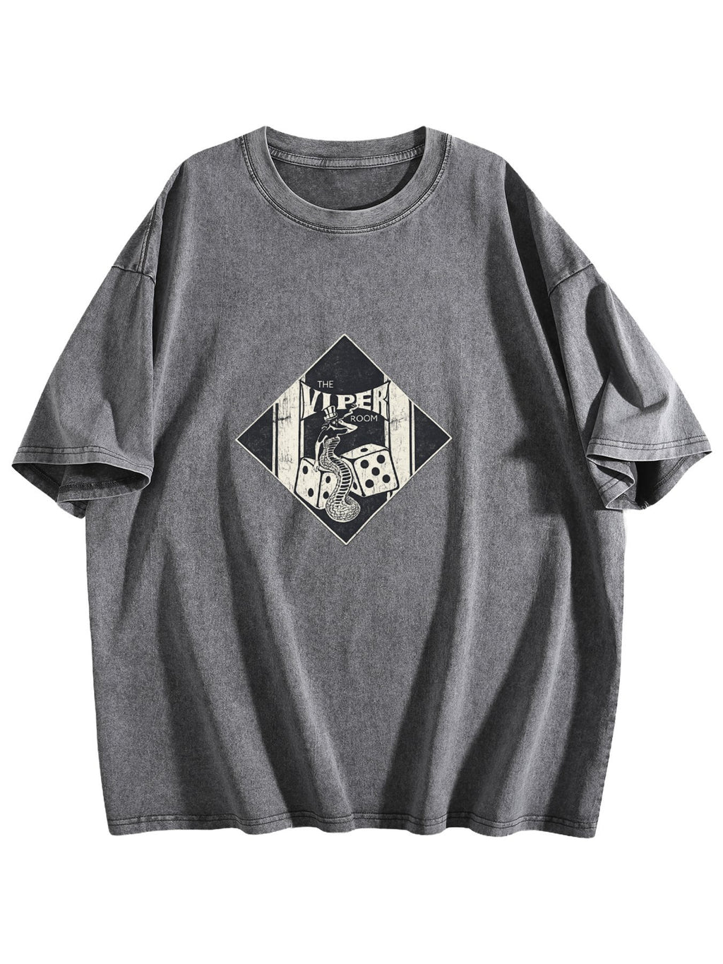 The Viper Room Snake and Dice Graphic Washed T-Shirt