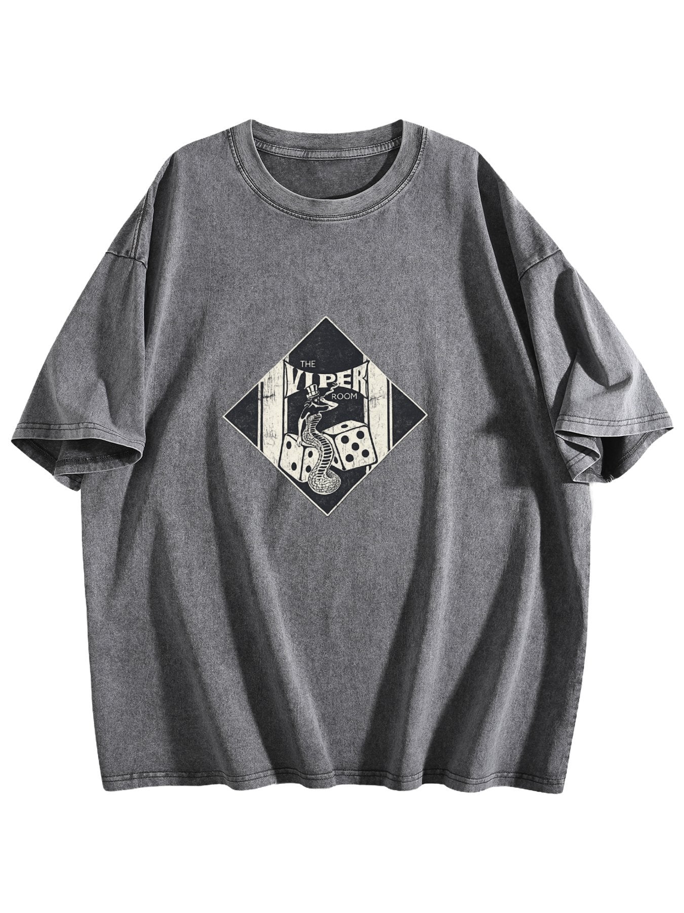 The Viper Room Snake and Dice Graphic Washed T-Shirt