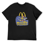 Malibu California Surf Graphic Black T-Shirt