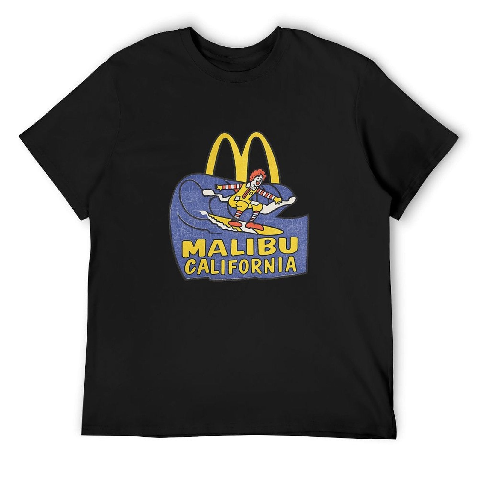 Malibu California Surf Graphic Black T-Shirt