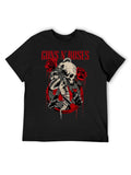 Guns N’ Roses Skull Guitar Rose Graphic T-Shirt