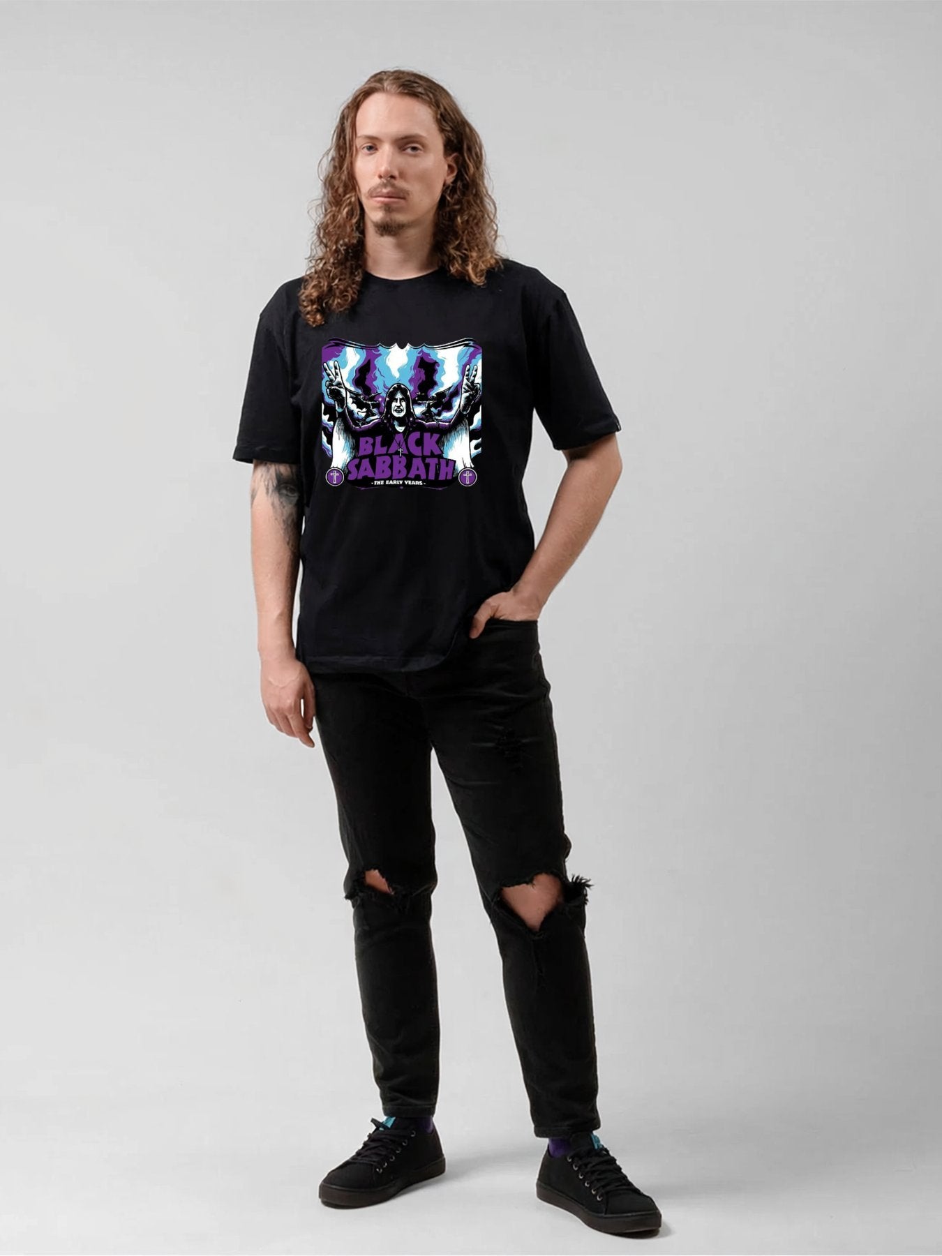 Black Sabbath Hooded Figure Early Years Vintage T-Shirt