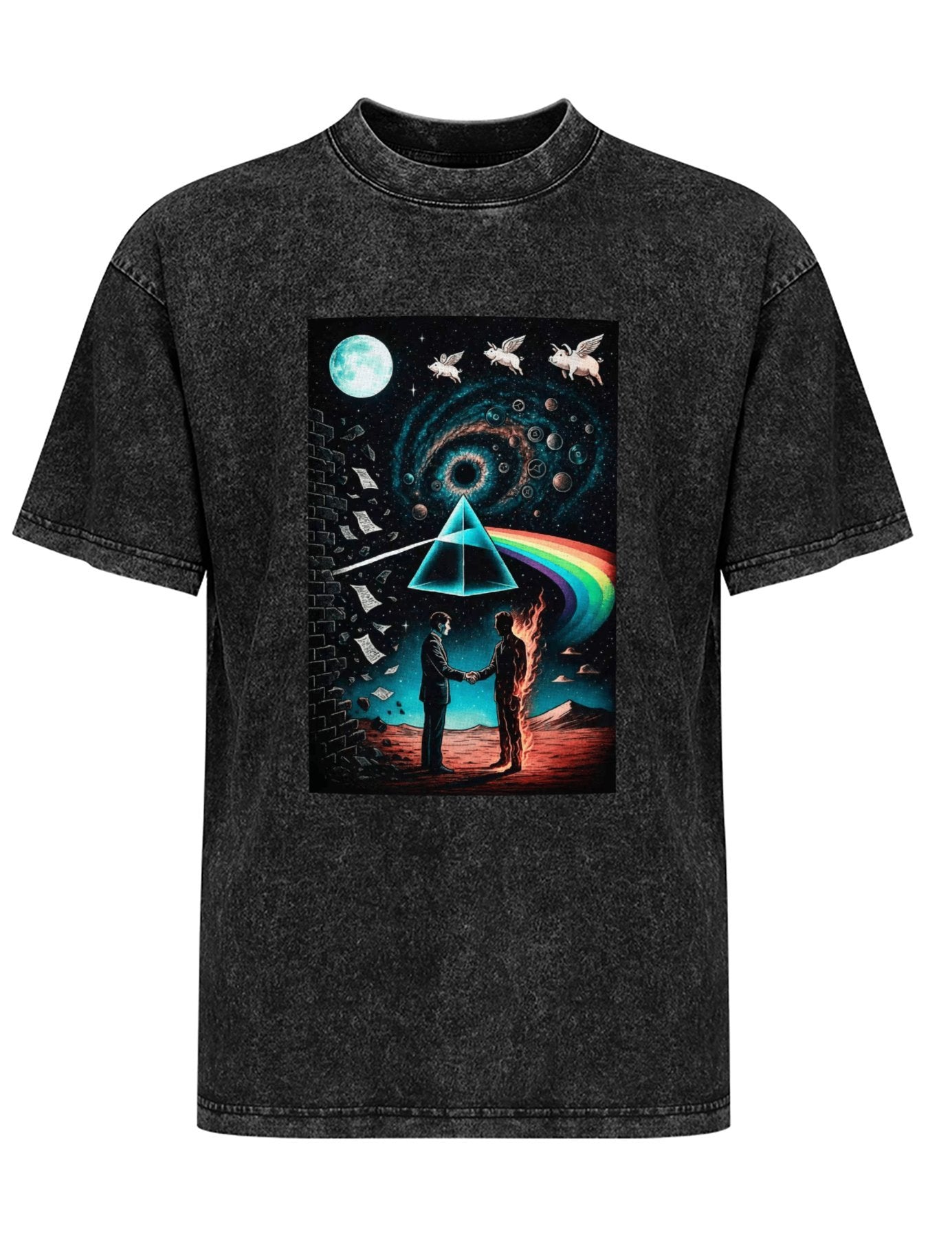 Vintage Pink Floyd Album Collage Graphic T-Shirt