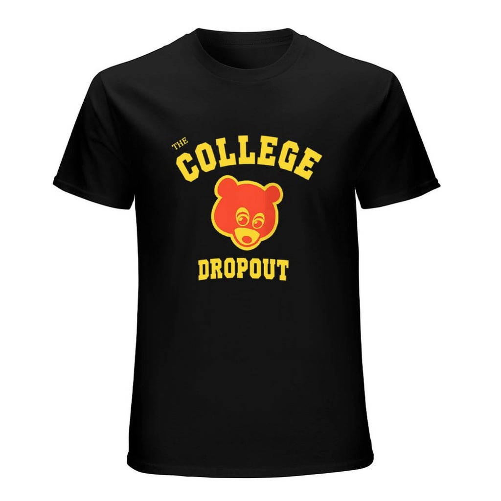 The College Dropout Bear Graphic Black T-Shirt