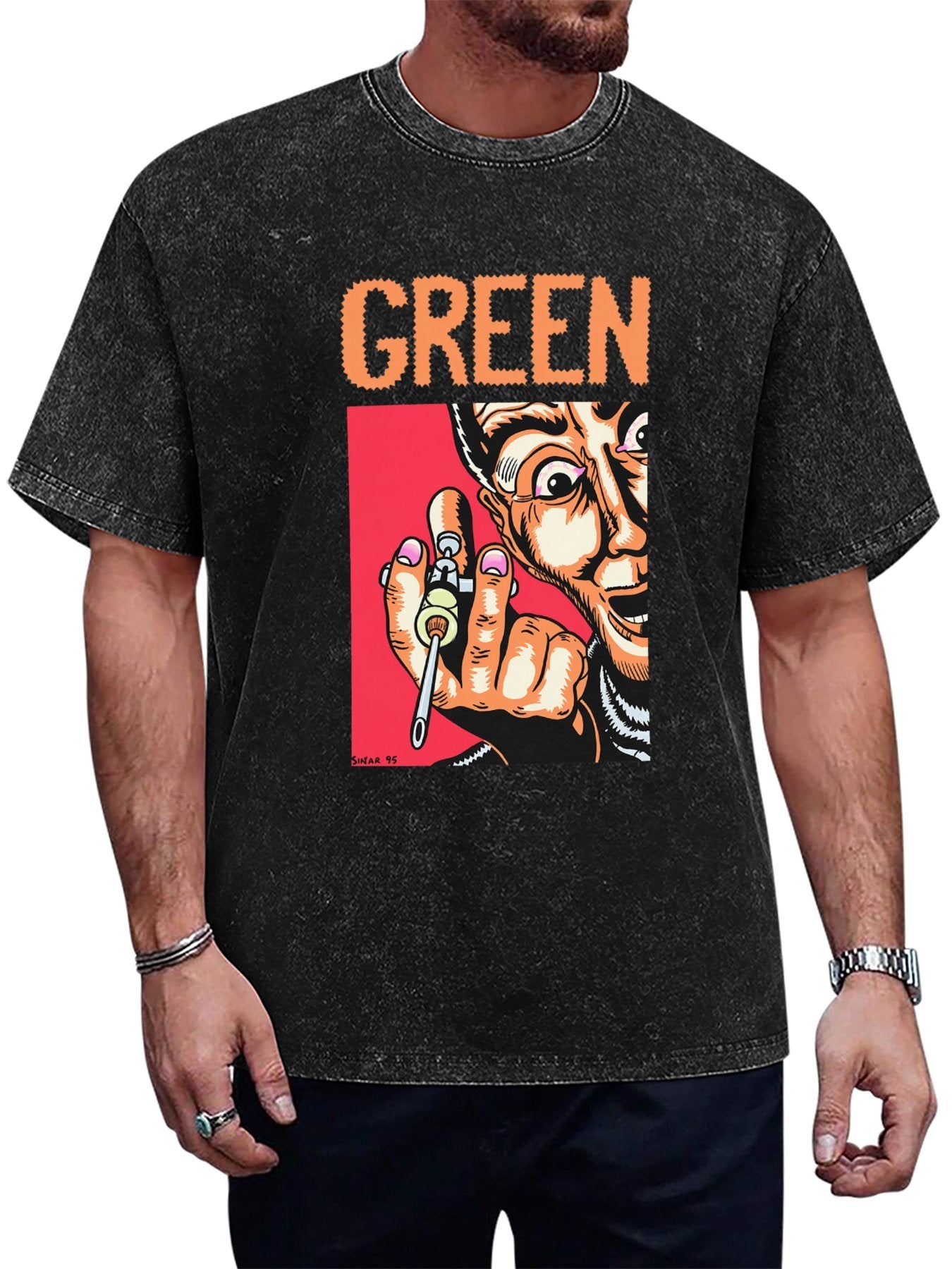 Green Day Comic Syringe Graphic T-Shirt
