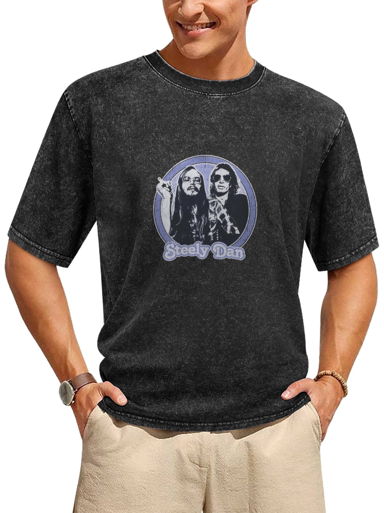 Steely Dan Portrait Graphic Washed T-Shirt