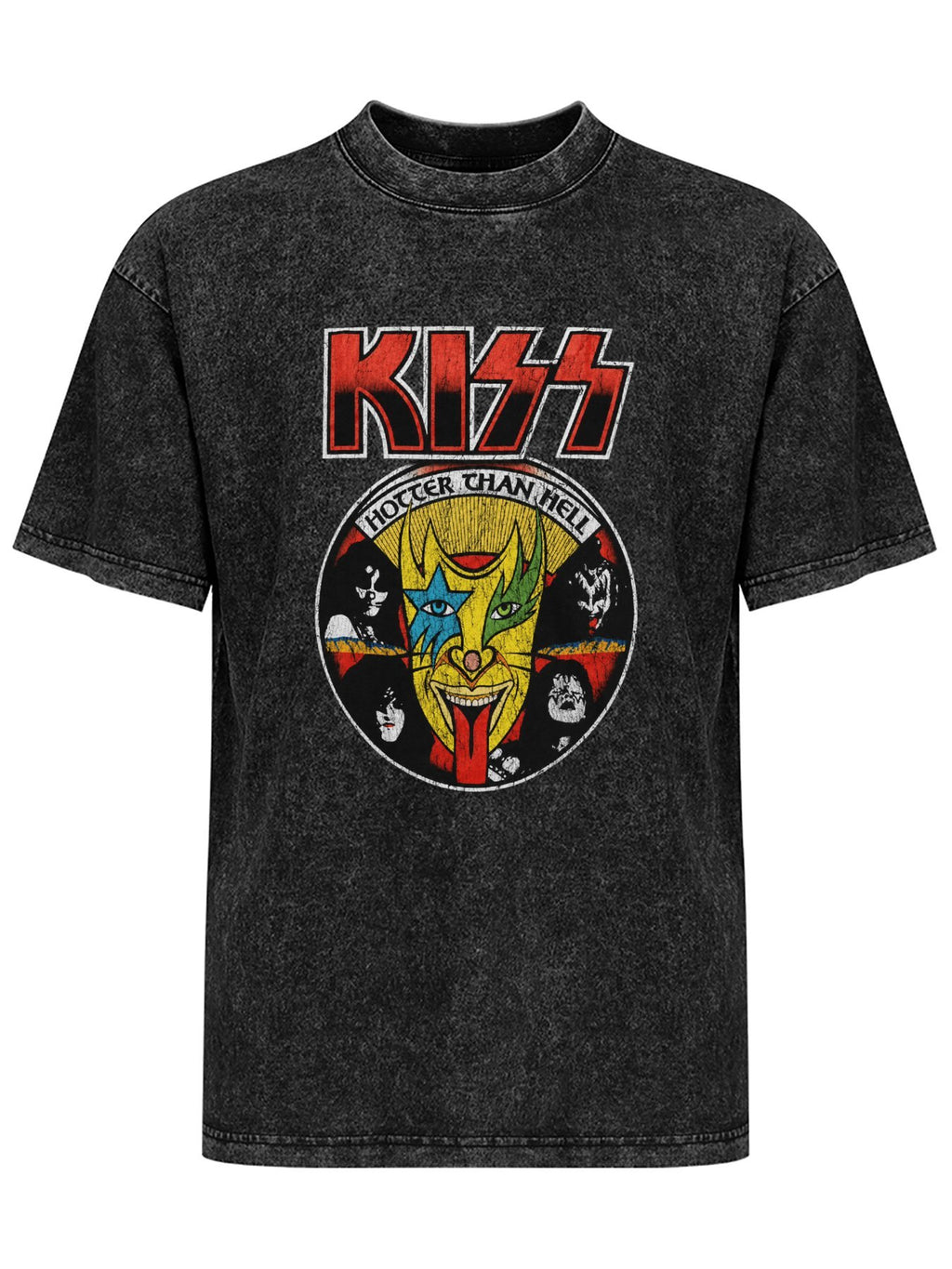 KISS Hotter Than Hell Vintage Portrait Graphic T-Shirt