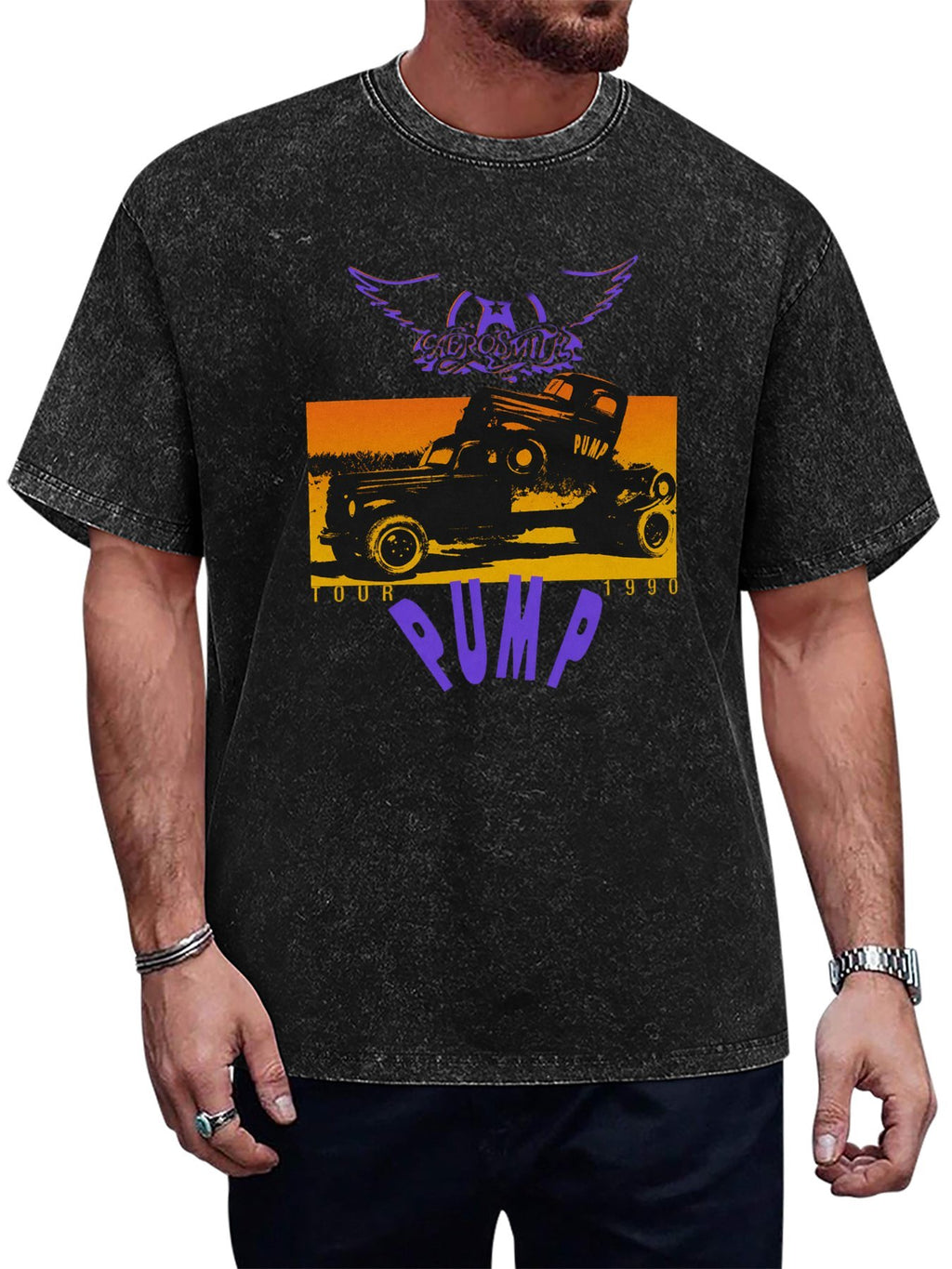 Aerosmith Pump Tour 1990 Truck Graphic T-Shirt