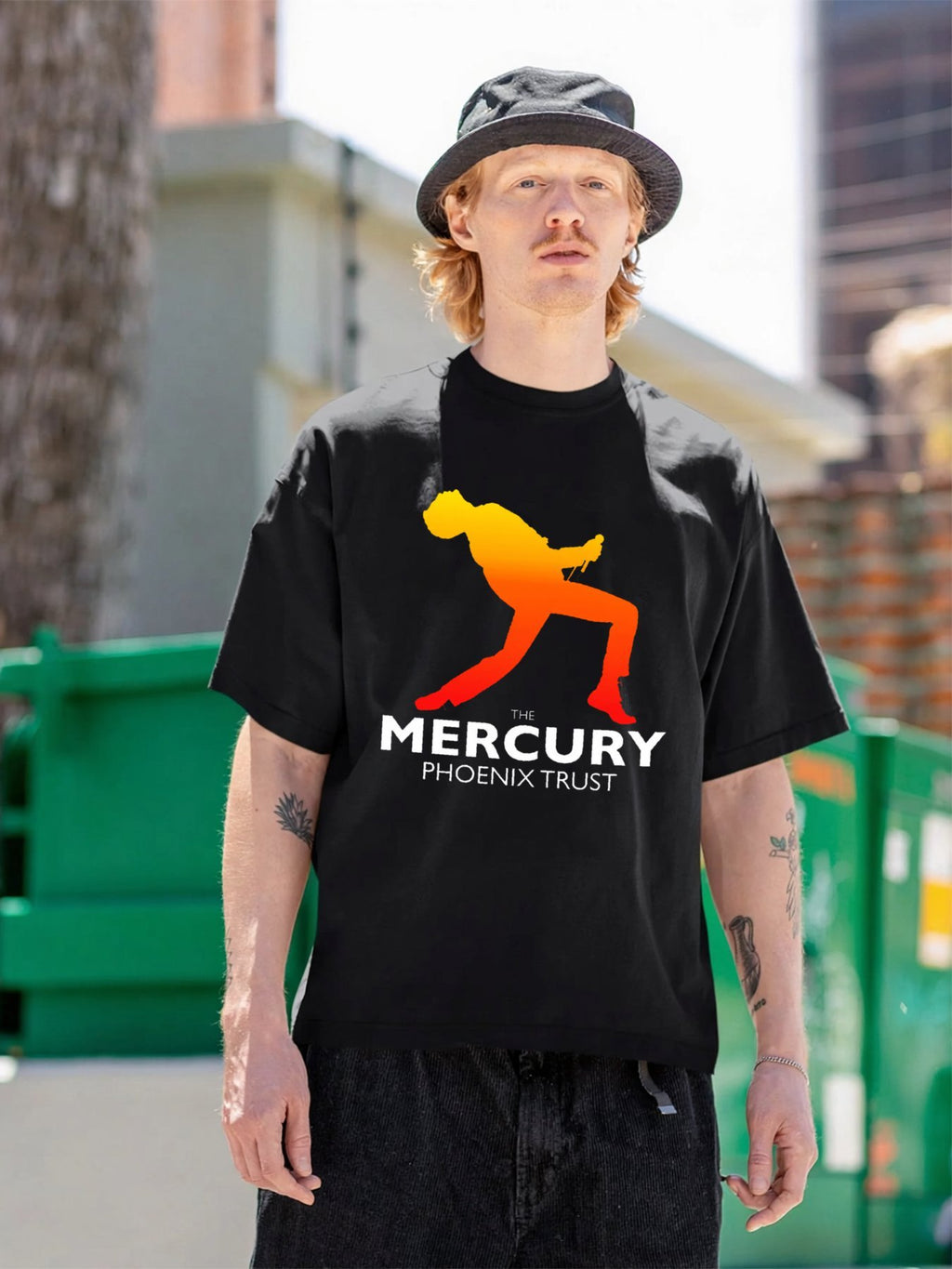 Queen Mercury Phoenix Trust Gradient Silhouette Graphic T-Shirt