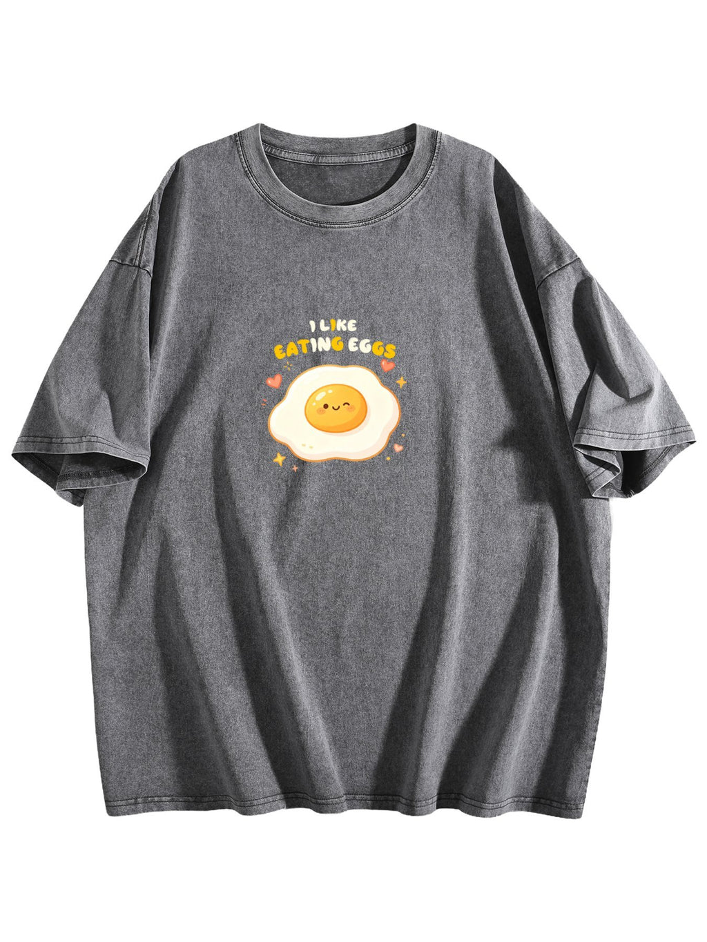 I Like Eating Eggs Graphic Washed T-Shirt