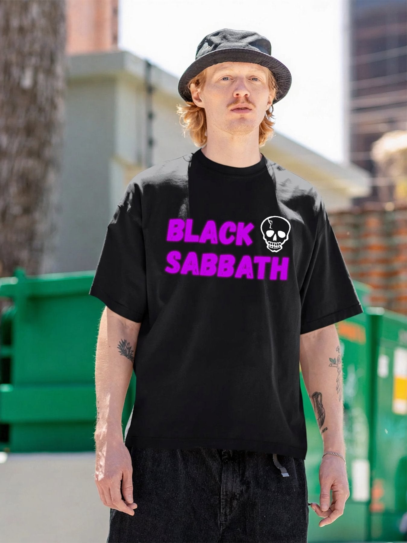 Black Sabbath Purple Skull Logo Graphic T-Shirt
