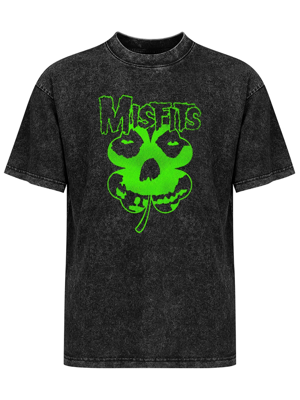 Misfits Green Shamrock Fiend Skull Graphic T-Shirt