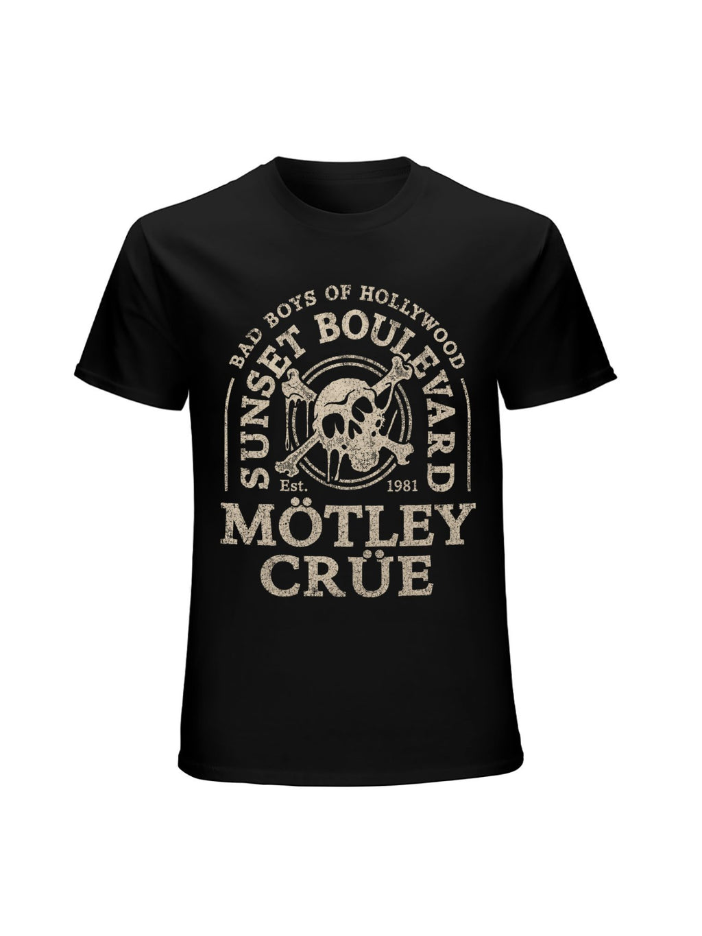 Mötley Crüe Sunset Boulevard Skull Graphic T-Shirt