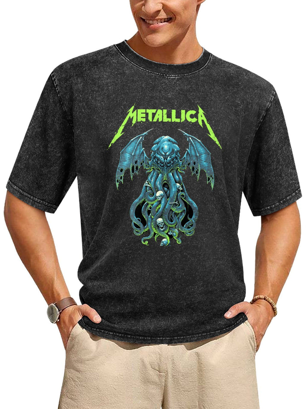 Metallica Winged Sea Monster Graphic T-Shirt