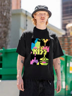 KISS Neon Face Collage Pop Art T-Shirt