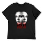 Help Me Distorted Face Graphic Black T-Shirt