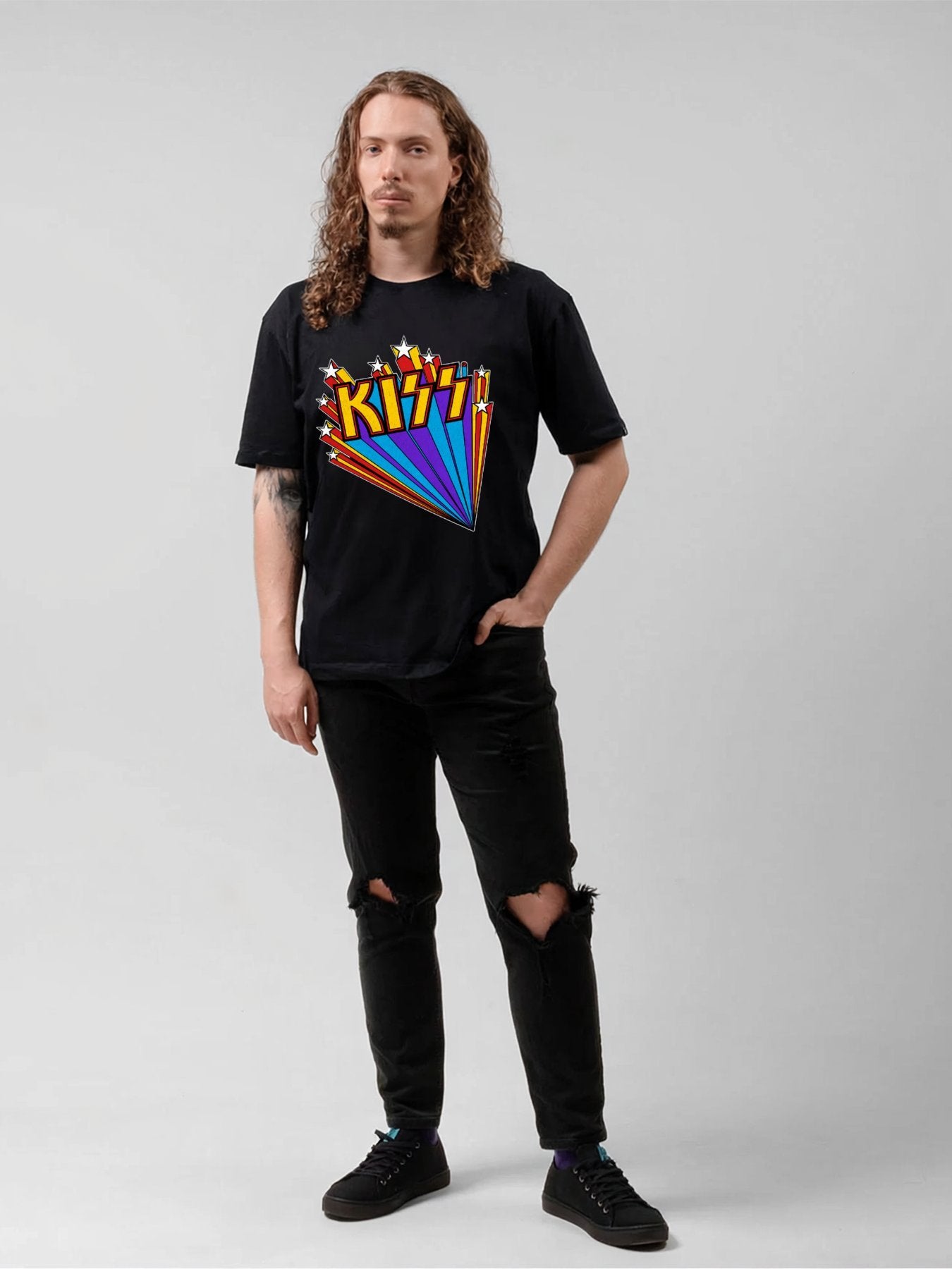 KISS Rainbow Starburst Logo Graphic T-Shirt