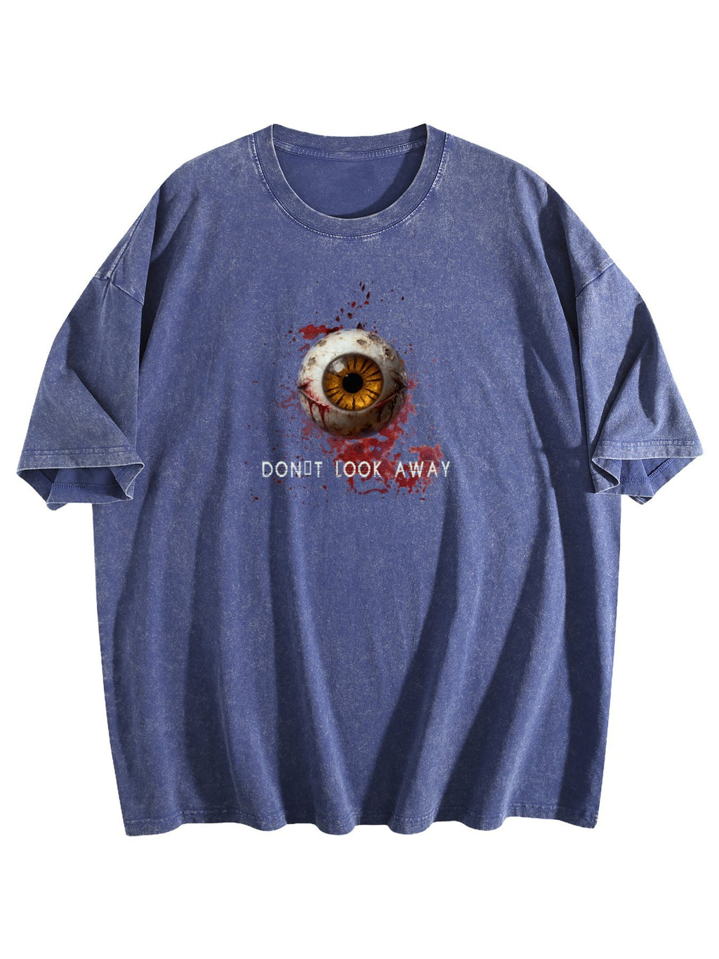 Don't Look Away Eyeball Graphic Washed T-Shirt