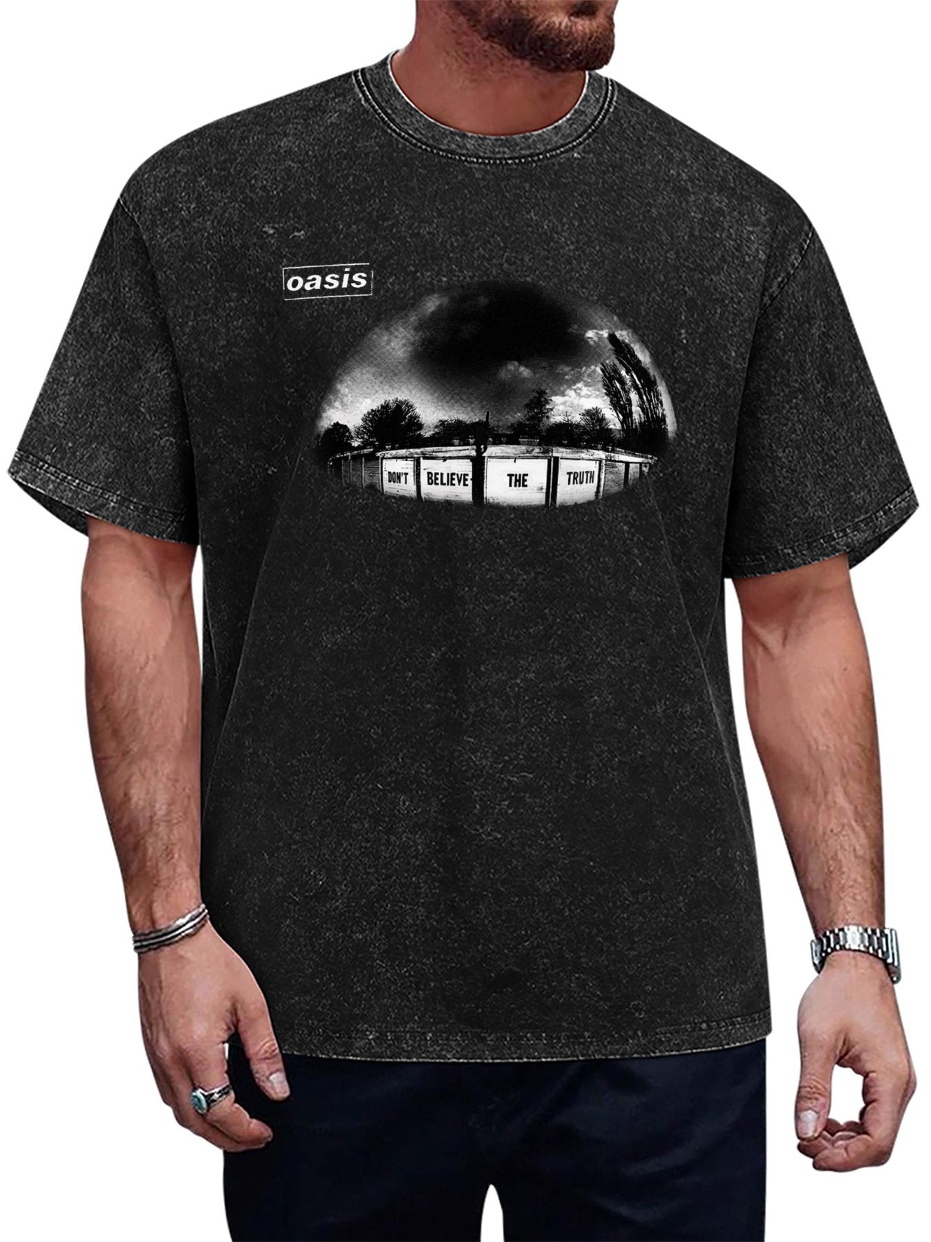 Vintage Washed Oasis Don't Believe the Truth Graphic T-Shirt Main image