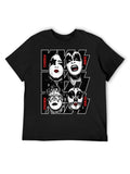 KISS Four Faces Band Portrait Graphic T-Shirt
