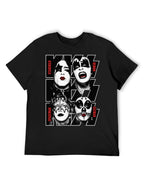 KISS Four Faces Band Portrait Graphic T-Shirt