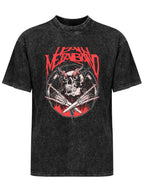 Vintage Washed Iron Maiden Flaming Skull Graphic T-Shirt